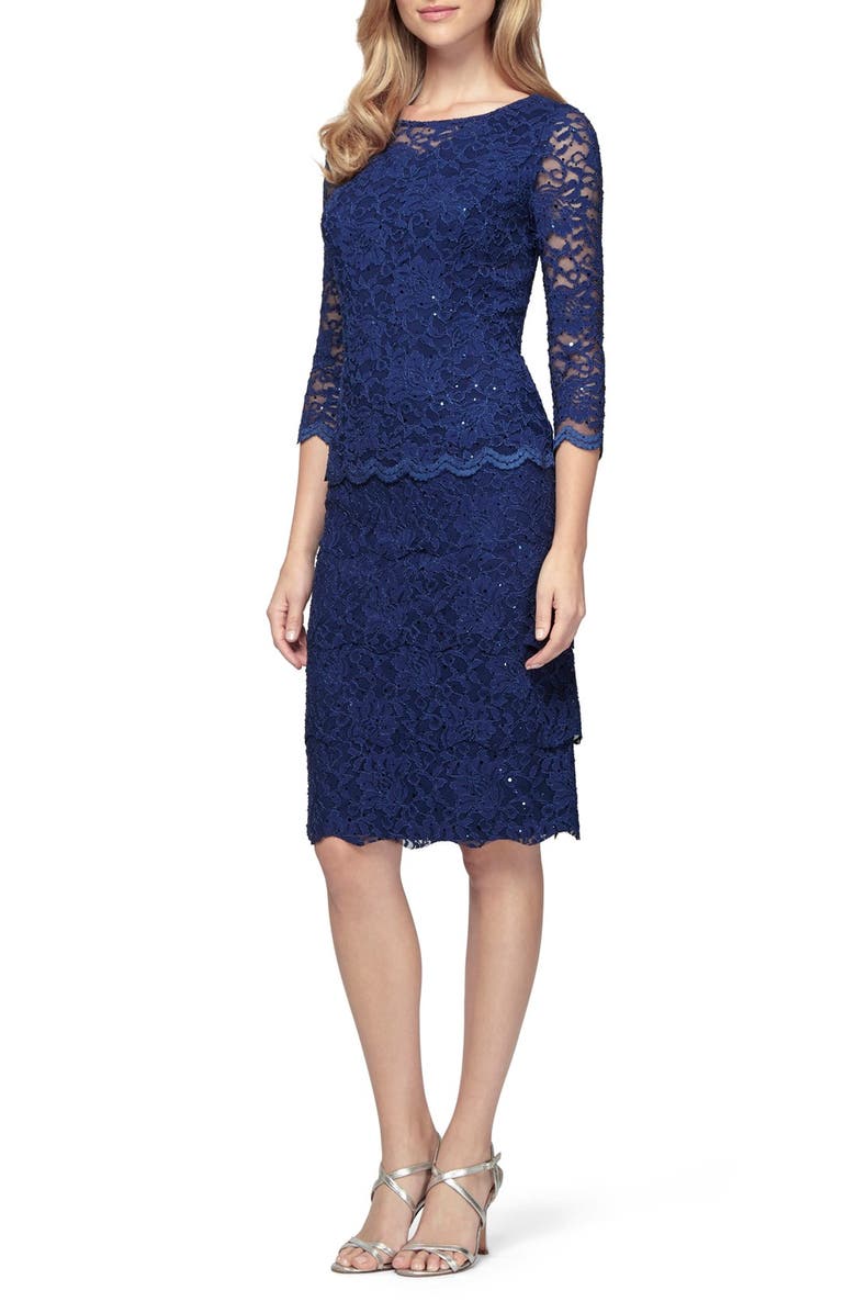 Alex Evenings Mock Two-Piece Lace Sheath Dress | Nordstrom