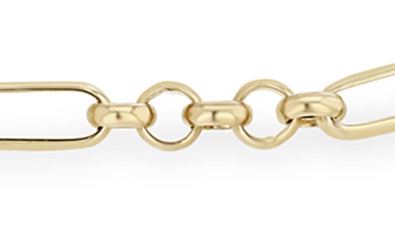 Shop Zoë Chicco 14k Gold Paper Clip Station Chain Bracelet In Yellow Gold