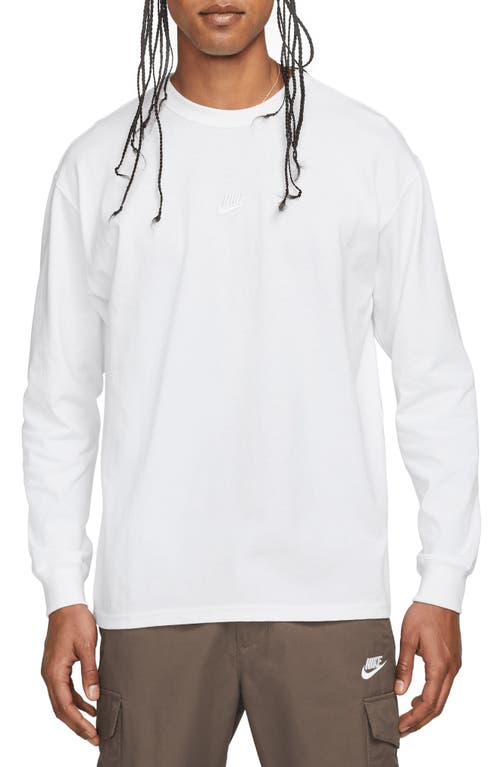 Nike Sportswear Premium Essentials Long Sleeve T-shirt In White/white