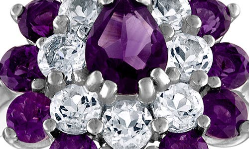 Shop Fzn Amethyst & Created White Sapphire Double Halo Ring