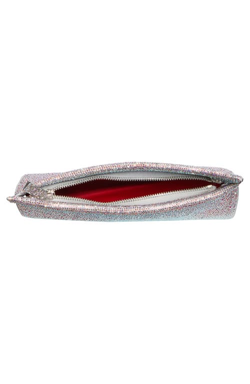 Shop Christian Louboutin Small Loubitwist Crystal Clutch In Plata/crystal