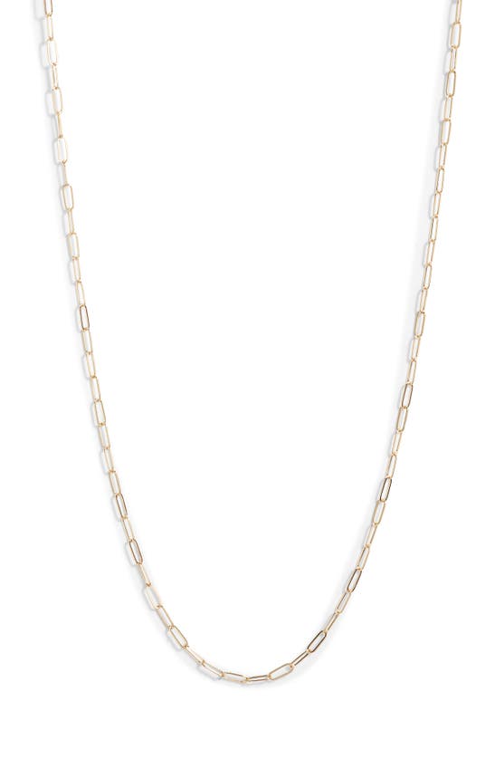 Anzie Mini Paper Clip Link Chain Necklace In Yellow Gold