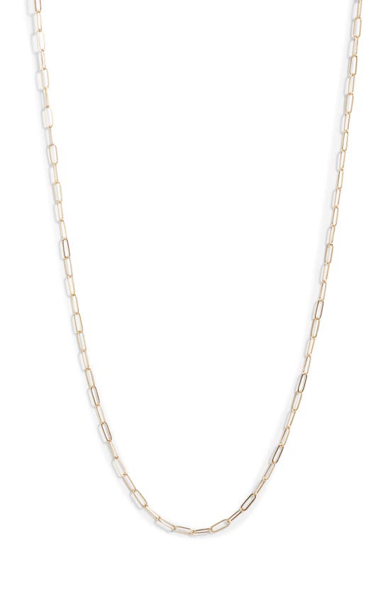 Anzie Mini Paper Clip Link Chain Necklace In Yellow Gold