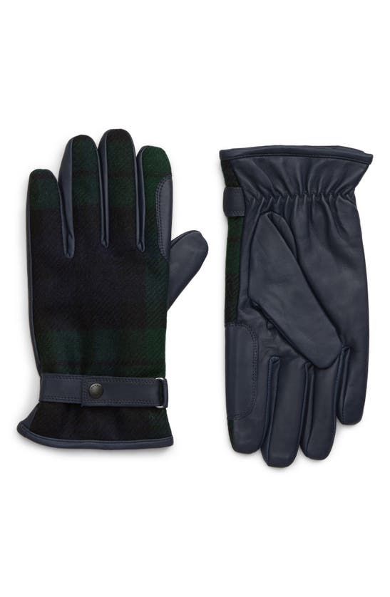 Barbour Newbrough Gloves In Black Watch
