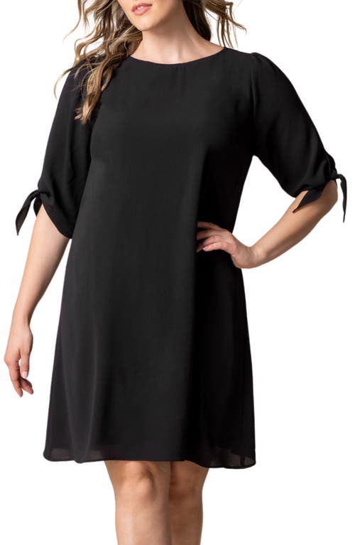 Kiyonna Manhattan Shift Dress In Black Noir