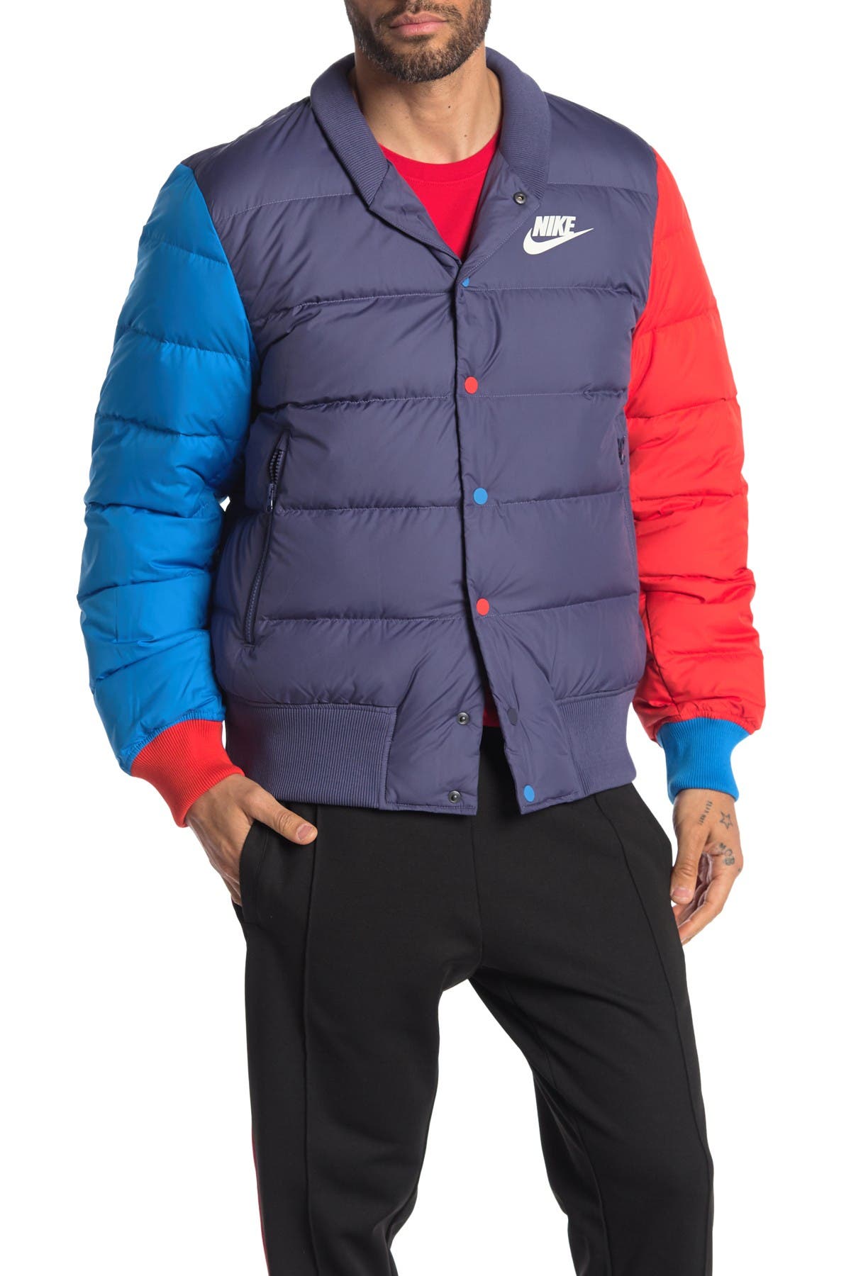 nike quilted bomber jacket