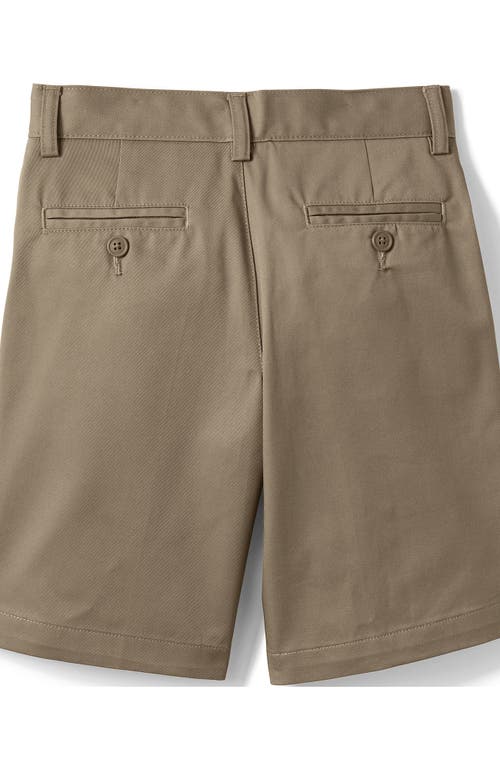 Shop Lands' End School Uniform Boys Plain Front Blend Chino Shorts In Khaki