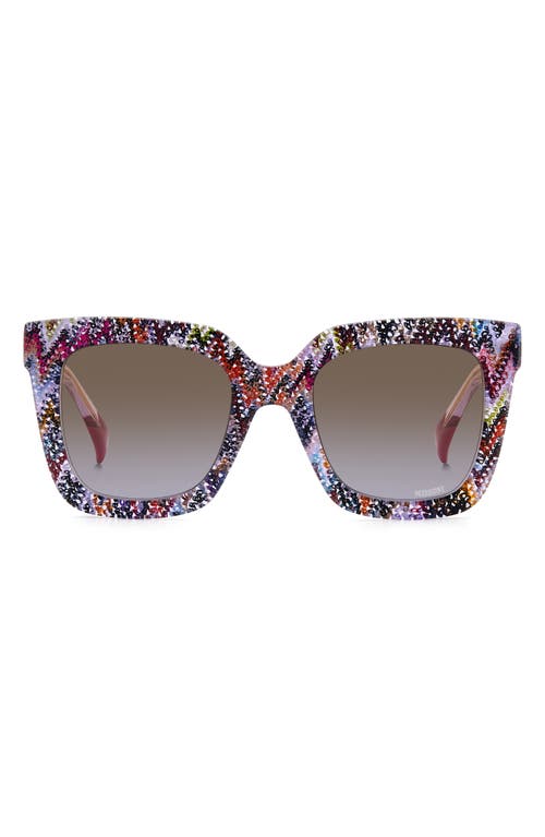 Missoni 52mm Square Sunglasses in Pattern Multi/Brown Violet at Nordstrom