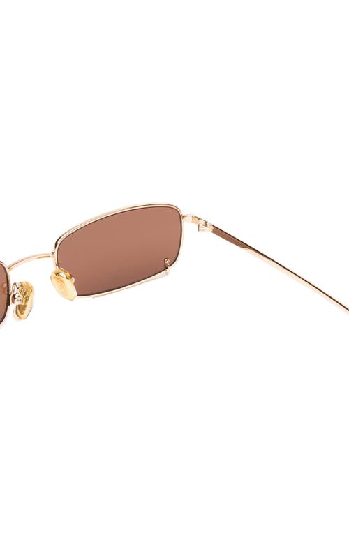 Shop Dezi Hooked 54mm Rectangular Sunglasses In Hooked Gold/cognac