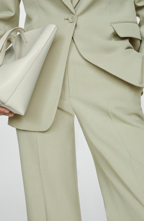 Shop Mango Flare Pants In Pastel Green