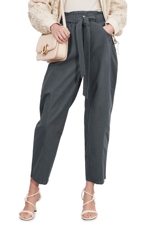 & Other Stories Belted Wide Leg Ankle Pants Grey at Nordstrom,