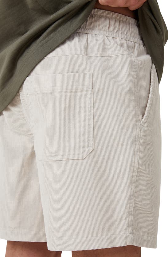 Shop Cotton On Easy Cotton Blend Drawstring Shorts In Bone Corduroy