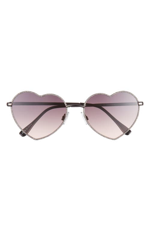53mm Gradient Heart Sunglasses in Gunmetal