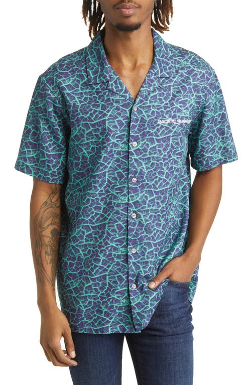 PacSun Earthquake Short Sleeve Button-Up Camp Shirt in Multi