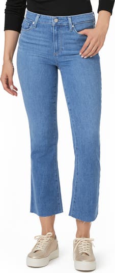 PAIGE Colette Raw Hem High Waist Crop Flare Jeans | Nordstrom