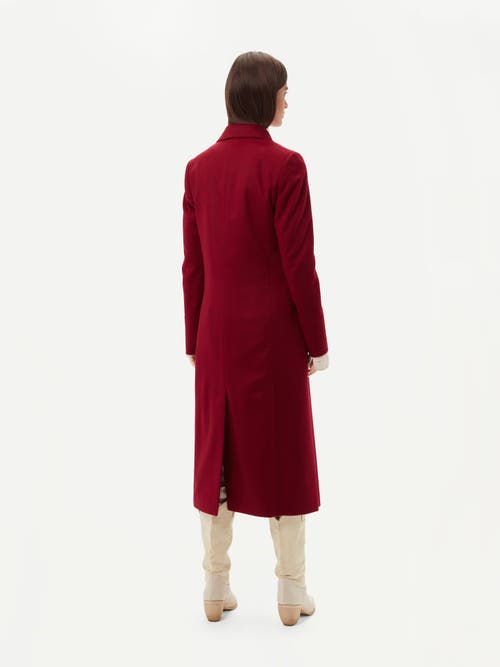 Gobi Mongolian Cashmere Cashmere Peak Lapel Long Coat In Bordeaux