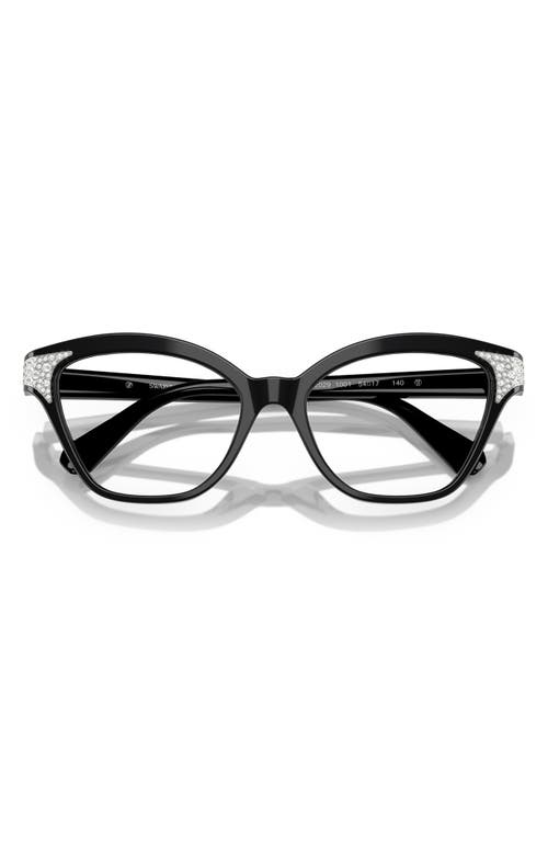 Swarovski 54mm Cat Eye Optical Glasses In Black