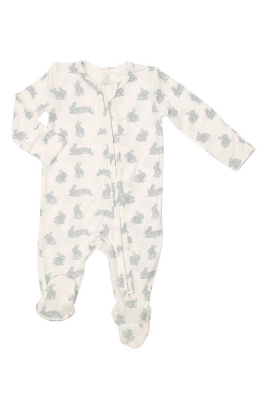 Angel Dear Babies' Bunny 2-way Zip Footie In Grey