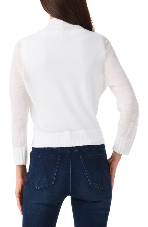 Nic + Zoe Nic+zoe Linen Blend Bolero Cardigan In Paper White