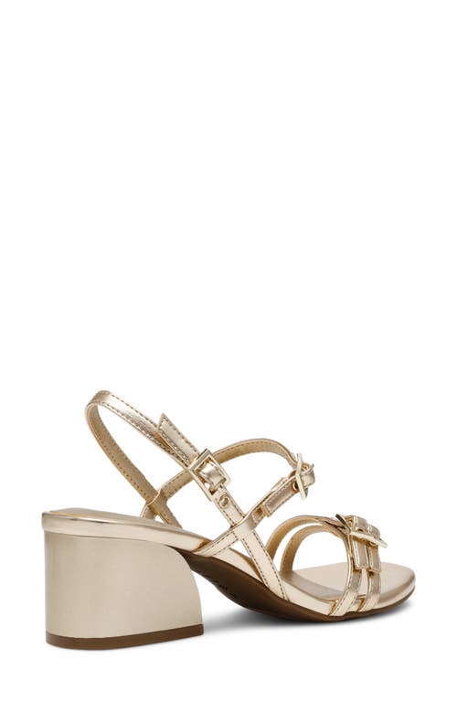 Shop Anne Klein Mackenzie Strappy Sandal In Light Gold Smooth