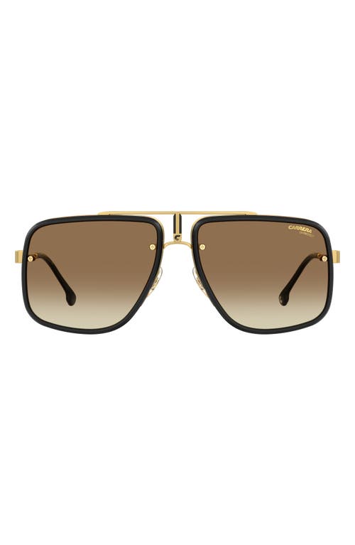 Carrera Eyewear Glory II 59mm Aviator Sunglasses in Gold/Green Gradient