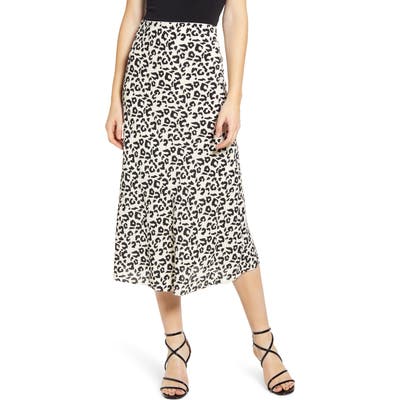 Leith Bias Cut Midi Skirt, Ivory