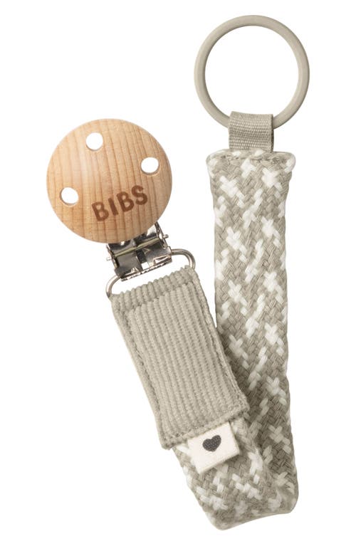 Shop Bibs Organic Cotton Bandanas & Pacifier Clip Set In Sand/ivory