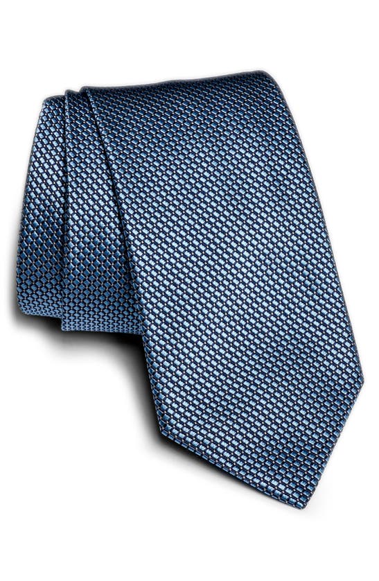 Jack Victor Sherbrooke Neat Silk & Cotton Tie In Blue
