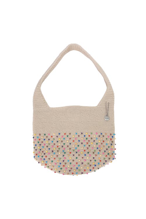 The Sak 120 Crochet Hobo In Ecru Multi Beads