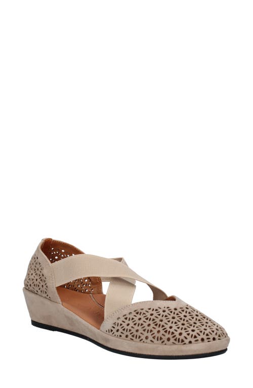 L'Amour des Pieds Barvett Mary Jane Wedge in Taupe