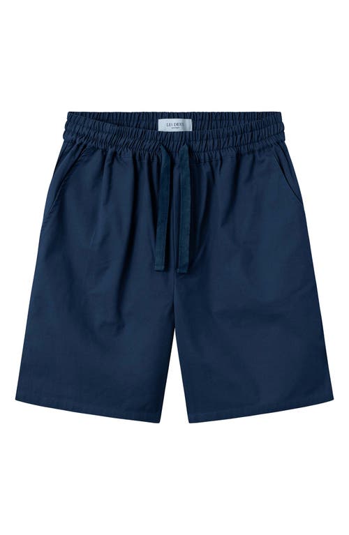 Les Deux Otto Organic Cotton Twill Shorts in Dark Navy