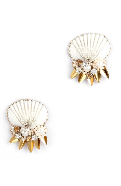 Tahiti Shell Earrings in Gold