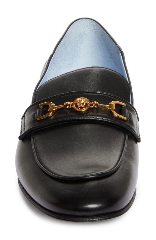 Shop Versace Medusa '95 Bit Loafer In Black- Gold