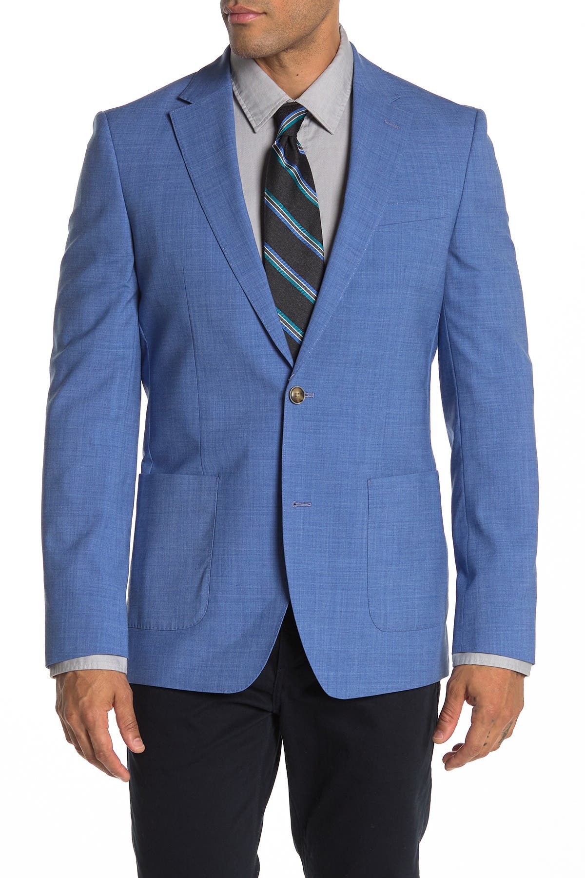 tommy hilfiger blue sharkskin suit