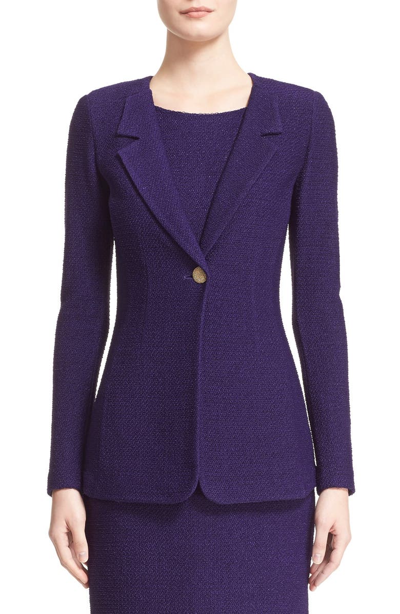 St. John Collection Revers Collar Windy Knit Jacket | Nordstrom