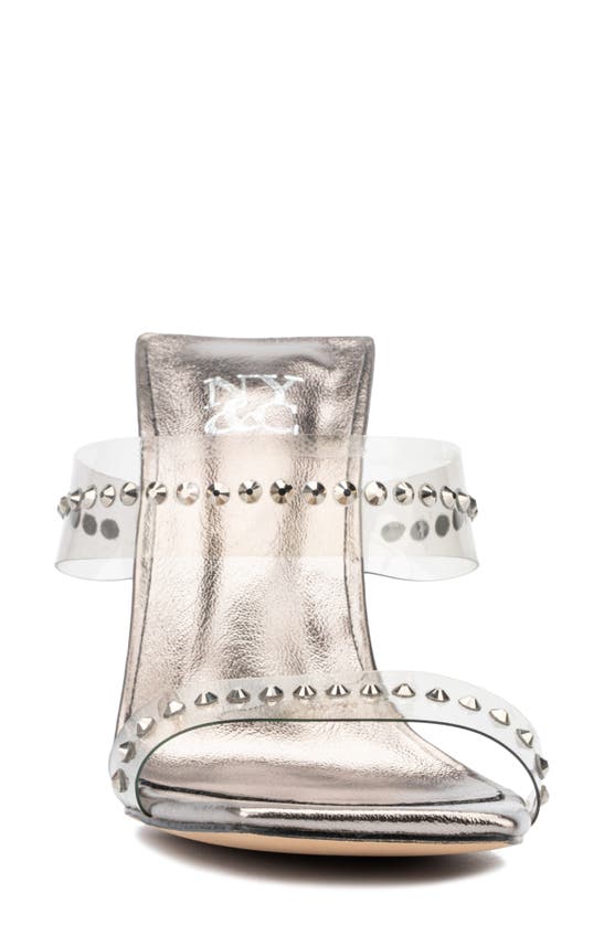 New York And Company Zeta Embellished Heeled Sandal In Smoke
