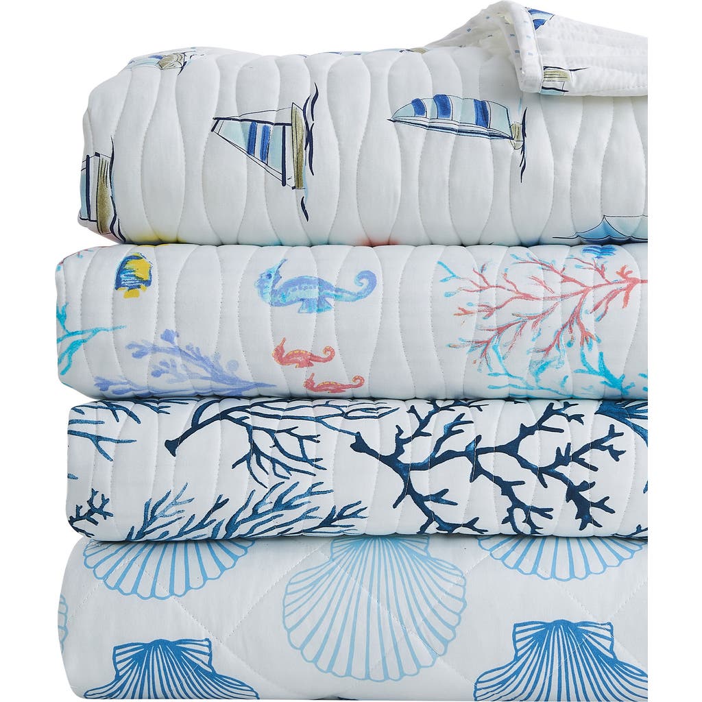 Woven & Weft Vibrant Sealife Quilt & Sham Set In Colorful Seascape