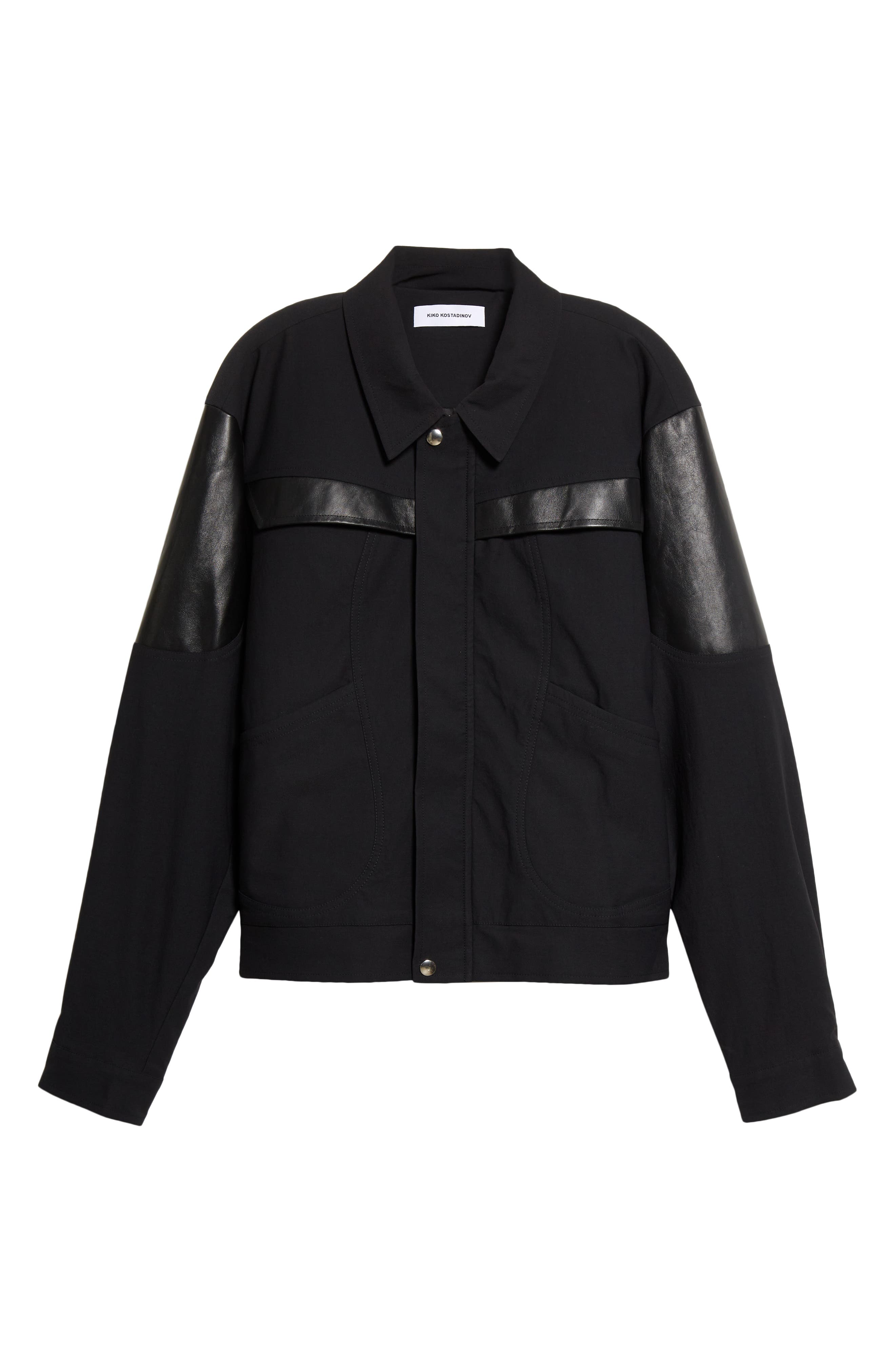KIKO KOSTADINOV McNamara Uniform Stretch Nylon & Leather Jacket in