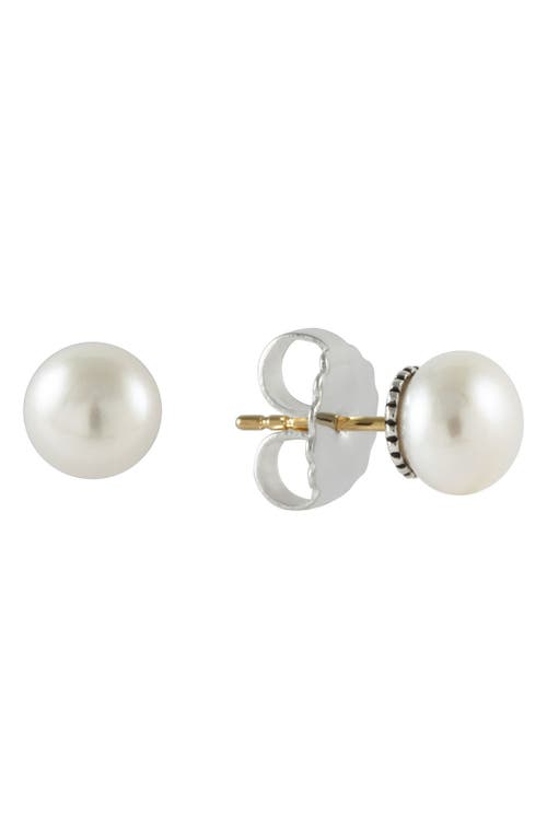 LAGOS Luna 8mm Pearl Stud Earrings in Silver at Nordstrom