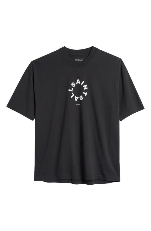 Shop Allsaints Tierra Cotton Graphic T-shirt In Jet Black