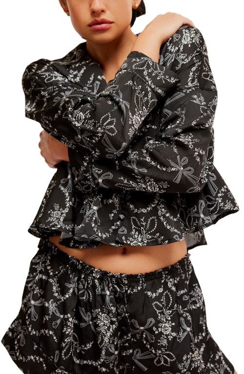 Shop Free People Beauty Sleep Short Pajamas In Black Combo