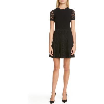 Valentino Lace Trim Minidress, Black