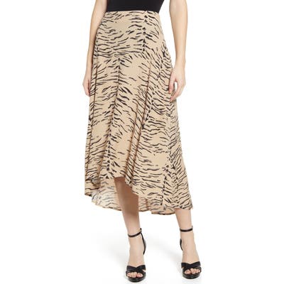 Leith Paneled Midi Skirt, Brown
