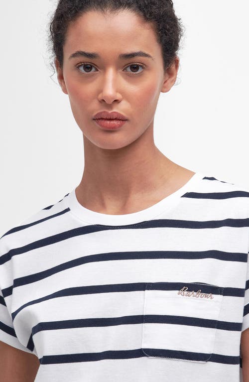 Shop Barbour Otterburn Stripe T-shirt In White/navy