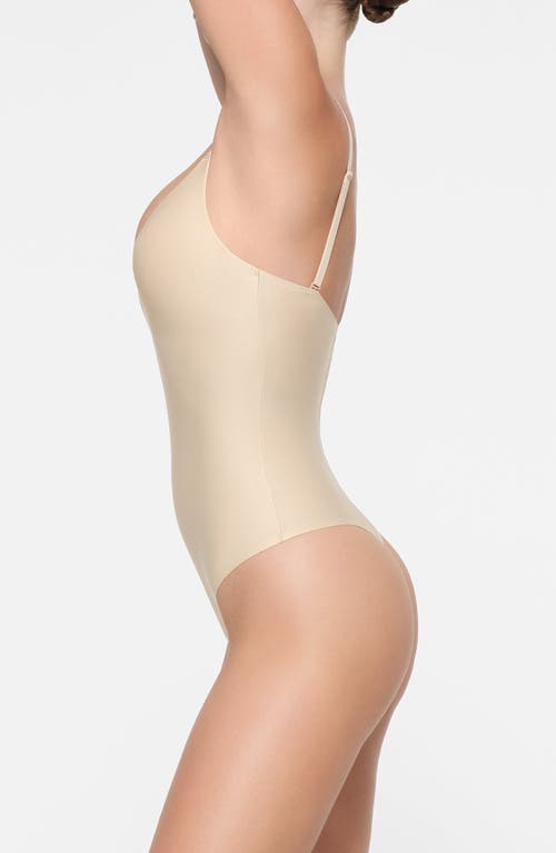 Shop Skims Super Push-up Thong Bodysuit In Clay