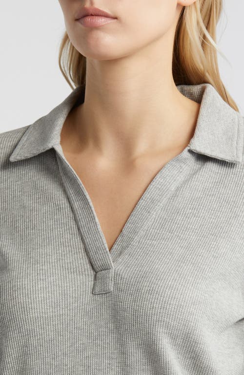 Shop Caslonr Caslon(r) Long Sleeve Thermal Polo In Grey Heather