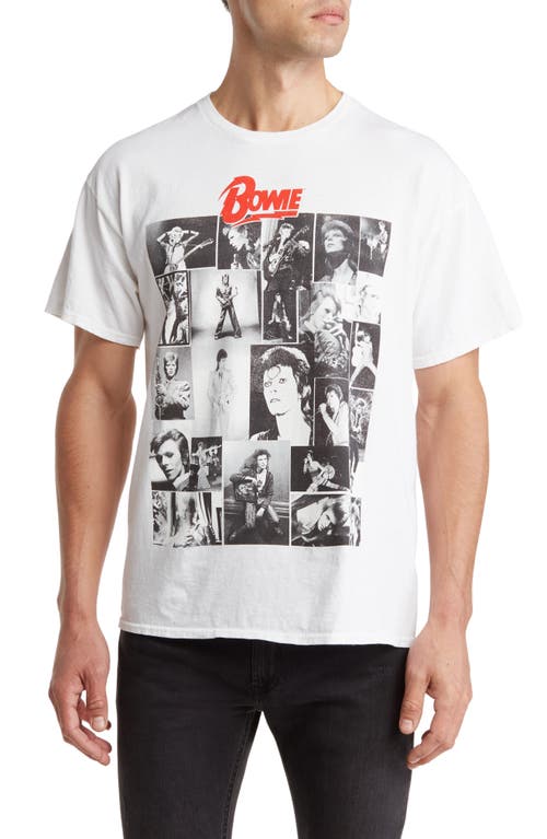 David Bowie Photo Collage Graphic T-Shirt in White Overdye
