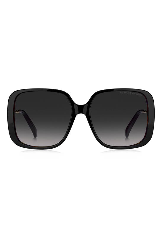 Shop Marc Jacobs 57mm Square Sunglasses In Black/ Grey Shaded