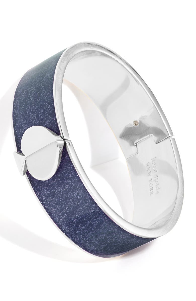 KATE SPADE NEW YORK Glitter Spade Bangle Bracelet, Main, color, NAVY