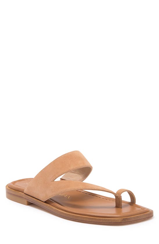 Stuart Weitzman Lyla Flat Sandal The Sw Outlet In Tan